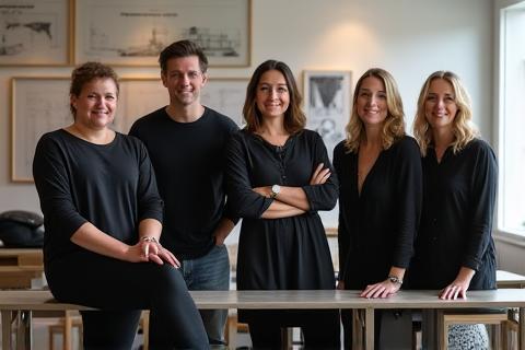 NoirBlanc Interiors design team in their Lyon studio
