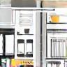 Interior design icon with stylized room