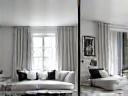 Before and after of Agnès' living room